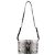 Bolsa de Ombro Moschino M-Logo em Couro de Bezerro Branco com Estampa de Python