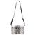 Bolsa de Ombro Moschino M-Logo em Couro de Bezerro Branco com Estampa de Python - vista 4