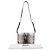 Bolsa de Ombro Moschino M-Logo em Couro de Bezerro Branco com Estampa de Python - vista 6