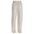 Pantalones rectos de tiro alto Joseph en seda blanca Blanco Crudo - vista 3