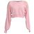 Kurzer Pullover aus rosa Angorawolle mit Perlen von Alessandra Rich Pink
