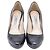 Pompes à plateforme en cuir verni noir avec imprimé fumée de Prada - vue 2