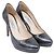 Pompes à plateforme en cuir verni noir avec imprimé fumée de Prada - vue 3