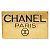 Spilla in metallo con motivo targhetta Chanel