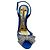 Sandali con tacco in satin blu cobalto con fiocco decorato con cristalli di Alexandre Vauthier - vista 4