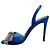 Cobaltblaue Satin Slingback-Sandalen mit kristallverziertem Bogen von Alexandre Vauthier - Ansicht 3