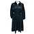 Cappotto nero svasato di lunghezza media con zip completa Moncler