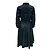 Cappotto nero svasato di lunghezza media con zip completa Moncler - vista 3