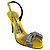 Sandali con tacco in satin giallo Alexandre Vauthier con fiocco decorato con cristalli