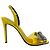 Sandali con tacco in satin giallo Alexandre Vauthier con fiocco decorato con cristalli - vista 2
