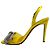 Sandali con tacco in satin giallo Alexandre Vauthier con fiocco decorato con cristalli - vista 3
