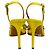 Sandali con tacco in satin giallo Alexandre Vauthier con fiocco decorato con cristalli - vista 5