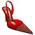 Pumps Slingback Raquel in PVC rosso Alexandre Vauthier con decorazioni in cristallo