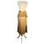 Autre Marque Goldene poly-satin gesteppte Midirock Mehrfarben