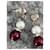 Pendientes Chanel Perlas Blanco Burdeos  - vista 3