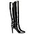 Botas de cuero charol negro Saint Laurent