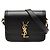 Borsa Solferino piccola in pelle nera di Saint Laurent in scatola Nero