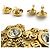 Orecchini a clip in metallo/rhinestone Chanel Coco Mark Argento D'oro - vista 3