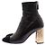 Chanel Stivaletti in camoscio nero con tacchi dorati - vista 3