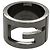 Anello in banda gunmetal con logo G intagliato di Gucci