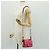 Borsa a spalla FENDI Chain Double Micro Baguette in pelle rosa argento Auth bs32459V - vista 26