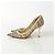 Jimmy Choo Gestreifte Netz-Pumps mit Absatz Weiß - Ansicht 4