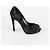 Salvatore Ferragamo Size Sequin Open Toe Pumps Black - view 2