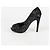 Salvatore Ferragamo Size Sequin Open Toe Pumps Black - view 3
