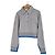 Miu Miu Polo Sweatshirt mit Geschichtetem Kragen Grau Braun