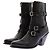 Céline Botas vaqueras negras de cuero Negro