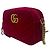 Gucci Piccola borsa a spalla in velluto rosso ibisco - vista 3