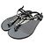 Balenciaga Sandali T-Strap Rockstud in pelle grigio carbone Nero