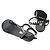 Balenciaga Sandali T-Strap Rockstud in pelle grigio carbone Nero - vista 4