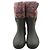 Chanel Olivengrüne Gummistiefel mit Strickbesatz - Ansicht 2