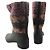 Chanel Olivengrüne Gummistiefel mit Strickbesatz - Ansicht 4