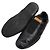 Louis Vuitton Mocassini in pelle nera per uomini Nero - vista 3