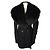 Burberry Black Wool Cashmere Double Button Fox Fur Collar Coat