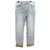 Gucci Herren Denim-Hosen mit Lederlabel Blau