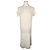 Zadig & Voltaire Abito lungo in cotone con maniche arrotolate e logo ricamato crema Bianco