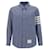 Thom Browne Camicia Flannel Bar Blu  - vista 1