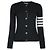 Thom Browne Gestreifter Rundhals-Cashmere-Cardigan Braun