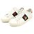 Gucci Sneakers Ace Donna in Pelle Bianca con Ricamo Ape WEB Rosso - vista 3