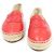 Chanel Red Lambskin Espadrille Women Slip-On