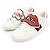 Gucci White Leather BLIND FOR LOVE Lip Patch Ace Women's Sneakers Bianco - vista 3