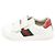 Gucci Sneakers per Bambini Velcro WEB Ace in Pelle Bianca Bianco - vista 3