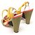 Fendi Sandali da donna con logo FF in satin multicolore - vista 4