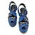 Louis Vuitton Sandali da donna con piattaforma e motivo leopardato in tessuto blu e fiore