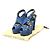 Louis Vuitton Sandali da donna con piattaforma e motivo leopardato in tessuto blu e fiore - vista 2