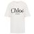 Chloé Weißes T-Shirt mit Logo-Print und kurzen Ärmeln
