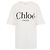 Chloé Weißes T-Shirt mit Logo-Print und kurzen Ärmeln - Ansicht 2
